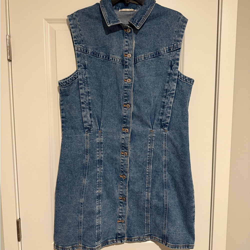 Denim Sleeveless Button-Down Dress